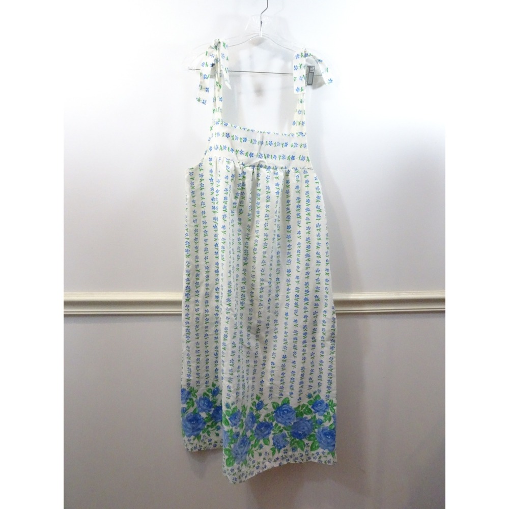 Rosemary Long New Perspective Vintage Floral Tie Shoulder Midi Dress Blue Sz 12